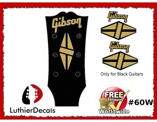 Gibson Guitar Decal for Black Guitars #60w